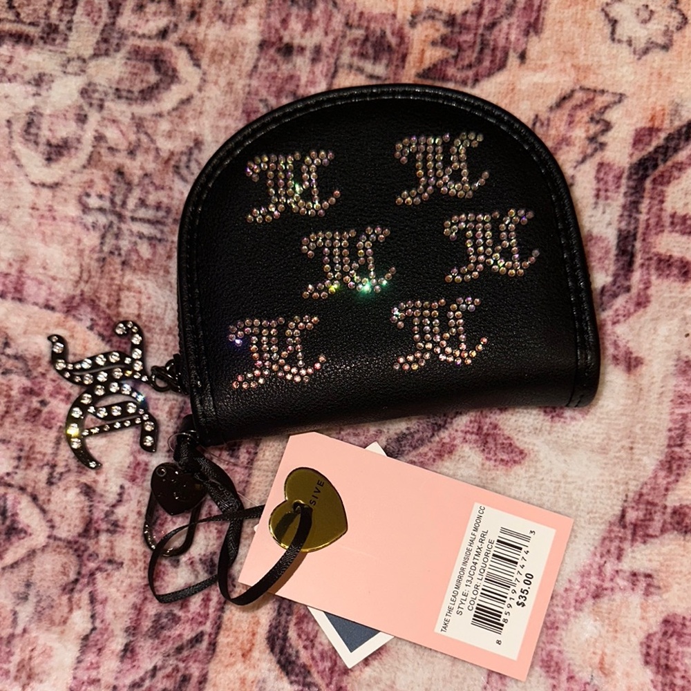 Juicy Couture Black Wallet with Monogram Design